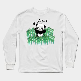 Little cute panda bear Long Sleeve T-Shirt